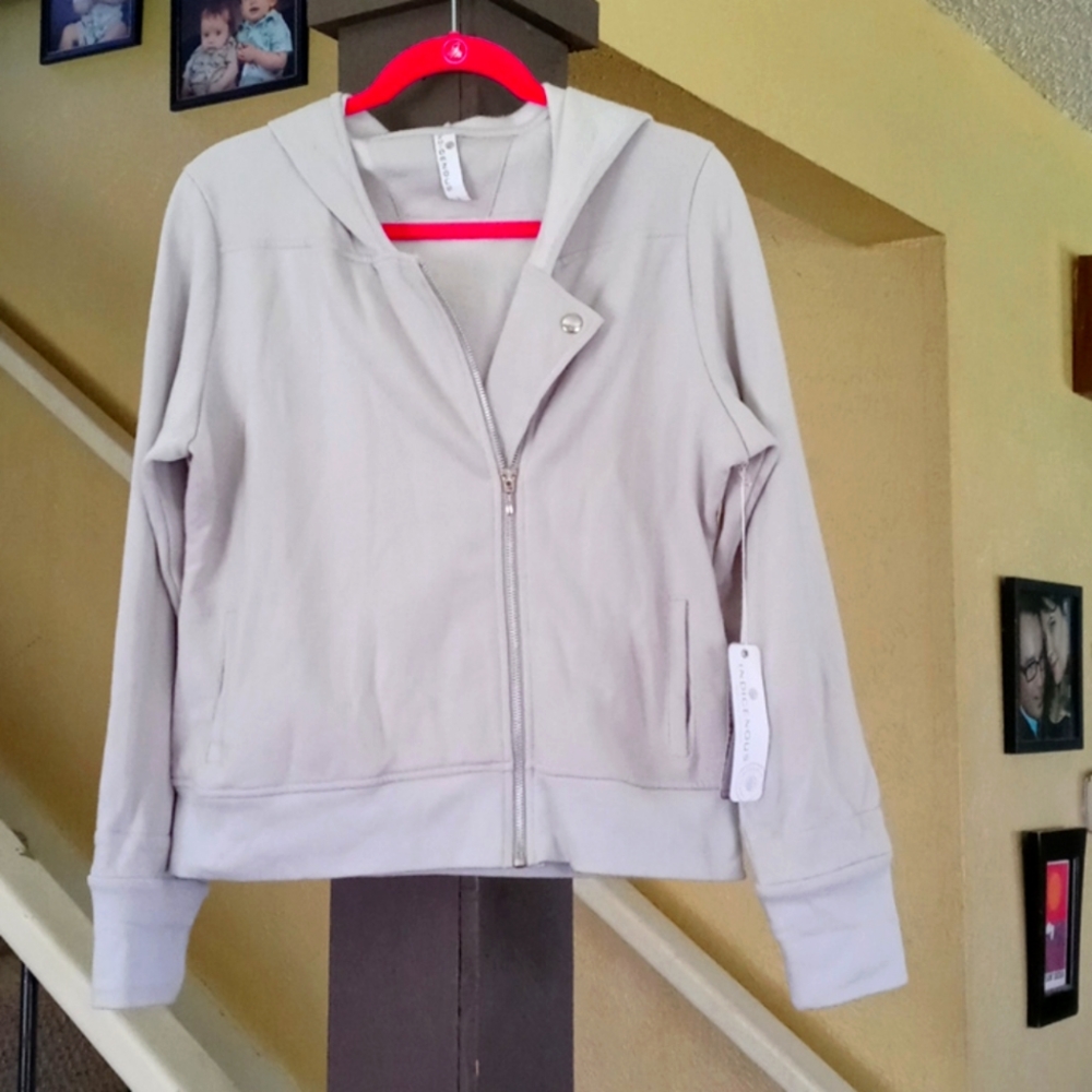 Indigenous Organic Silver Motorcycle Hoodie Women’s Sz Large